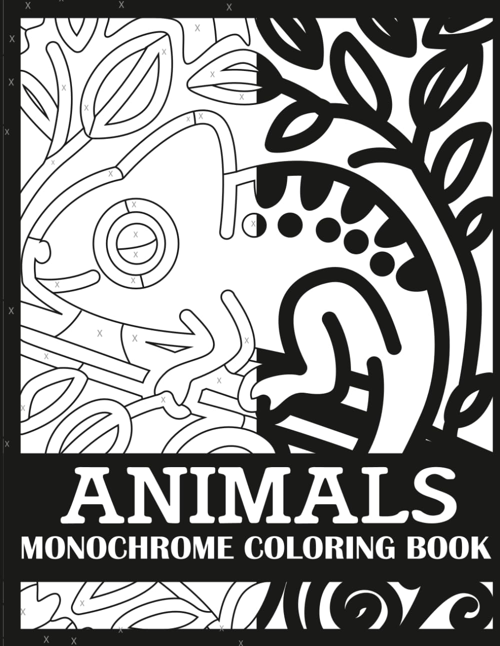 Animals Monochrome Coloring Book: Bold, Single Color Animals Coloring Book for Adults (Monochrome Coloring Books for Adults)