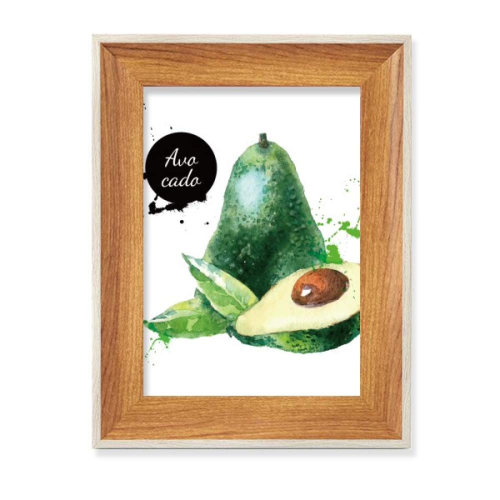 Cadre de Photo en Bois Aquarelle Fruits Ensemble de Bureau