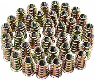 HSEAMALL 50PCS M8 Zinc Alloy Hex Socket Screw-in Nuts Threaded Insert Nuts for Wood Furniture