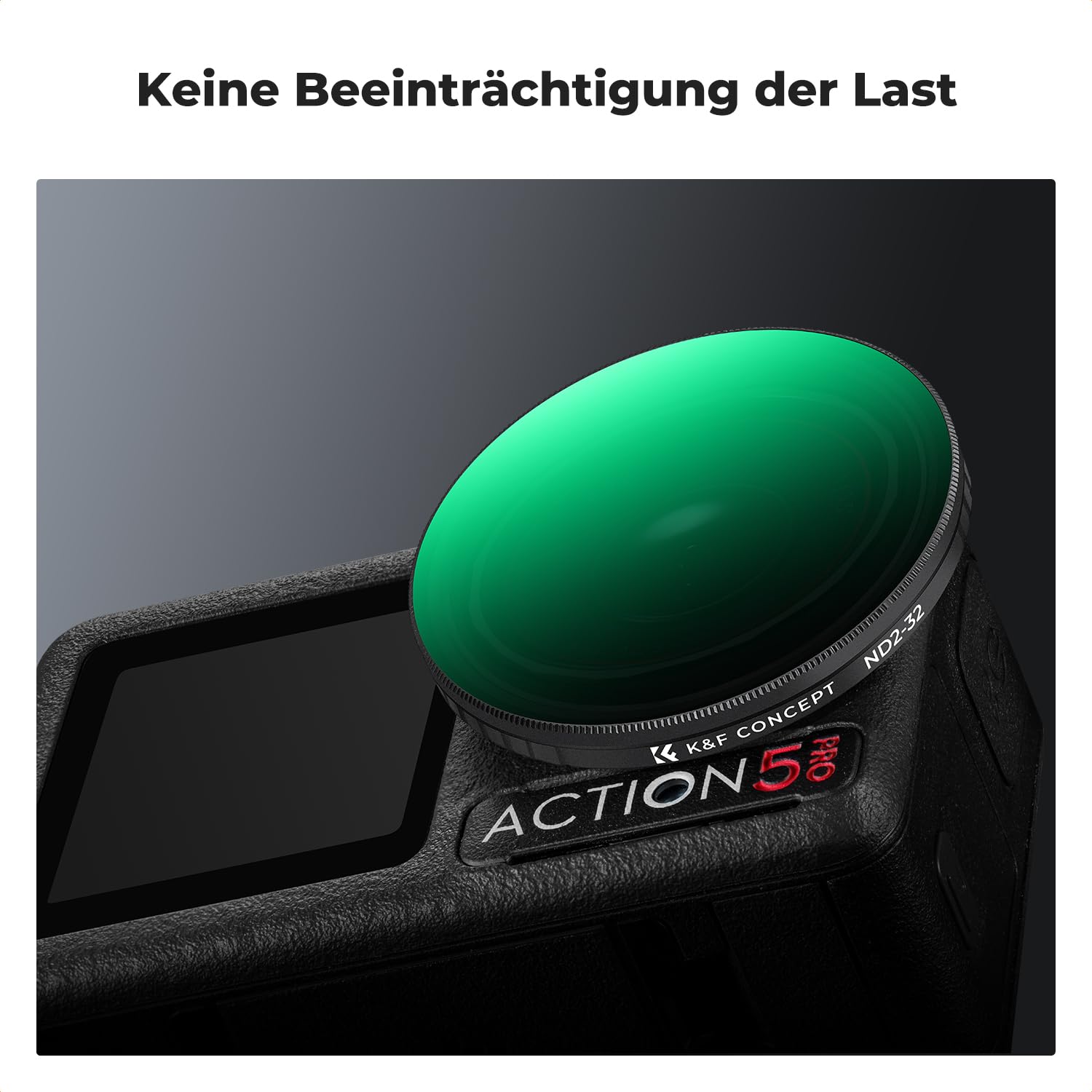 K&F CONCEPT Push in Variable ND2-32 Filter Kompatibel mit DJI Osmo Action 5 Pro, Neutraldichte Zubehör Light Reduction Filter für Osmo Action 4/3, Multicoated HD Optical Glass Action Kamera Zubehör