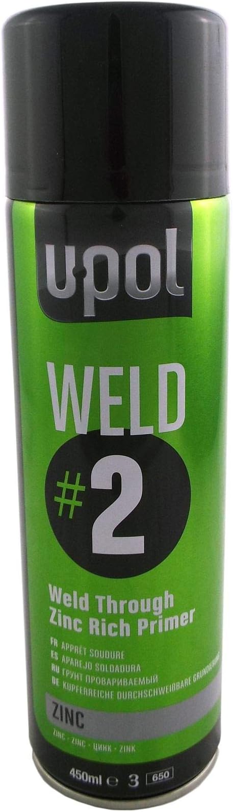 U-POL WELD#2 - Weld-Through Zinc Rich Primer 450ml aerosol Zinc