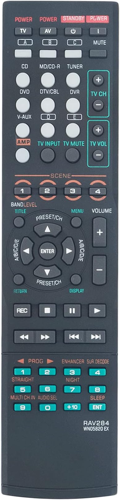 RAV28 WN05820EX Replacement Remote Control fit for Yamaha AV Receiver HTR-6230 HTR-6130 RX-V365 RX-V365BL RX-V363 RX-V363 - AV Receiver RXV363BL RX V365 - AV Receiver