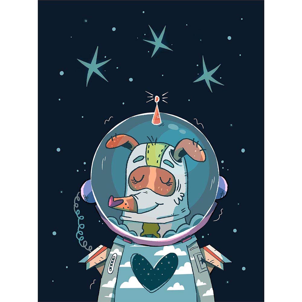Wee Blue Coo Laika Russian Space Dog Art Print Poster Wall Decor 12X16 Inch