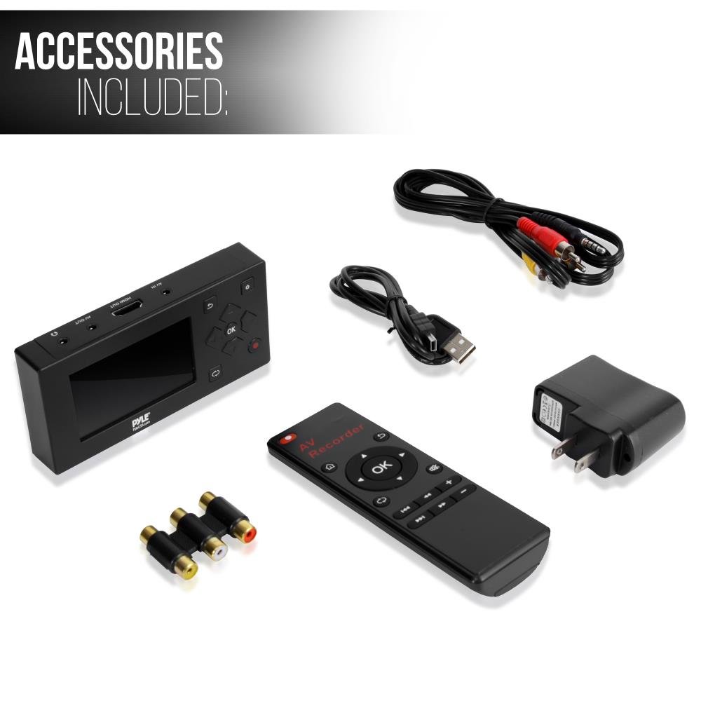 Pyle Video Game Capture Card - w/LCD Monitor-AV Recorder, HDMI Support, Full HD 1080P Digital Media File Creation System w/Audio for USB, SD, PC, DVD, PS4, PS3, Xbox One, Xbox 360 and Wii - (PVRC49)