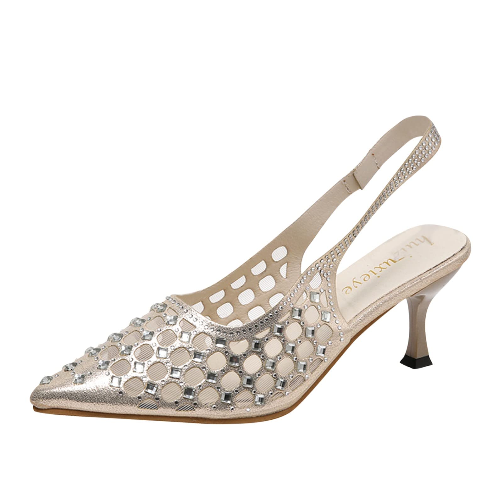 Chaussures d'été dorées à strass parfaites pour vos soirées chic - 8