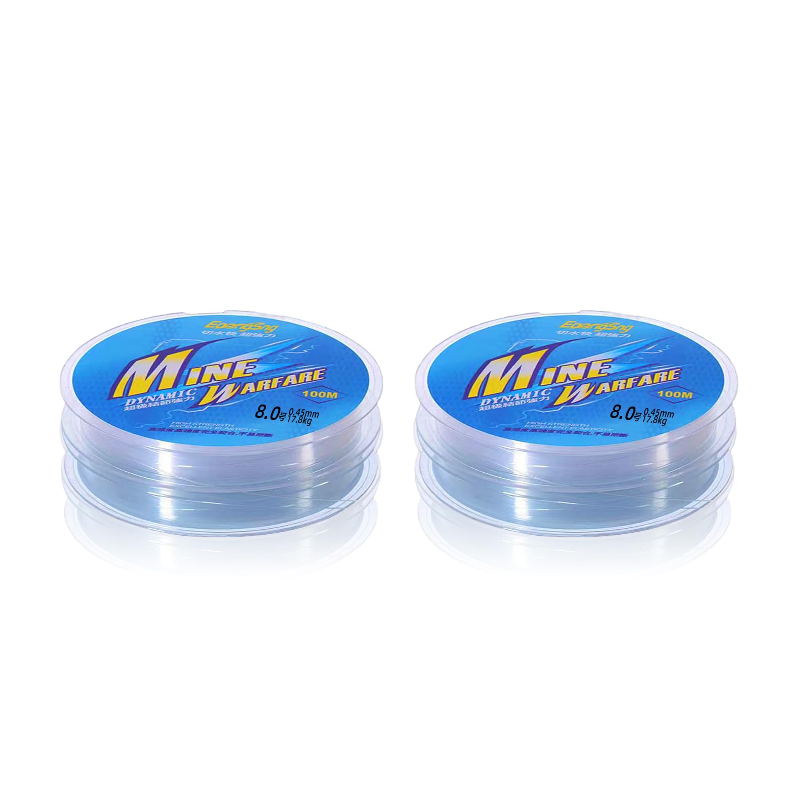 Ligne De Pêche YOUZMY – 100 M X 2 Bobines (0,4 Mm Et 0,45 Mm), Nylon Haute Résistance, Transparente, Pour Eau Douce Et Mer