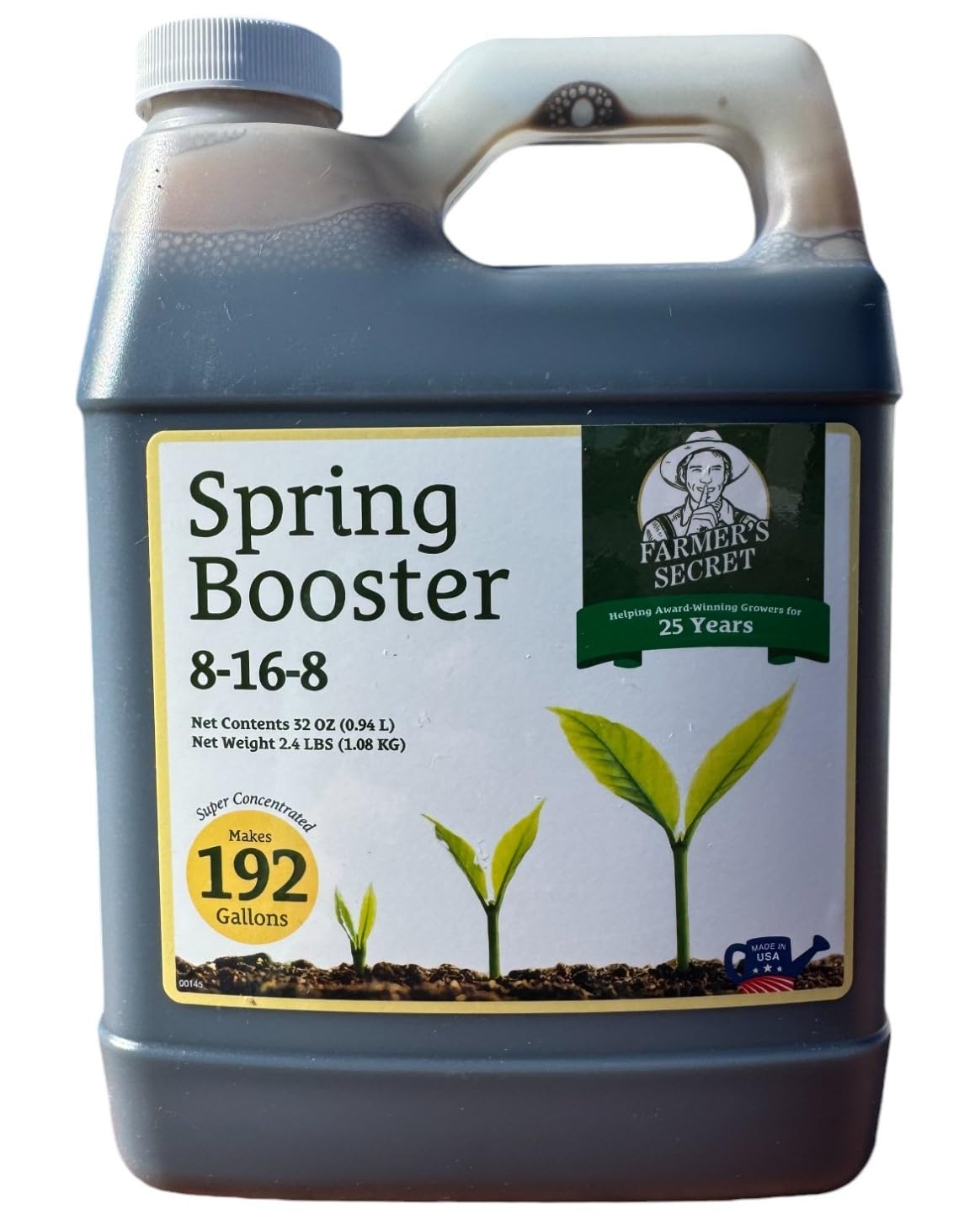 Fertilizante Farmer's Secret Spring Booster 32 oz - Fórmula 8-16-8 Concentrada