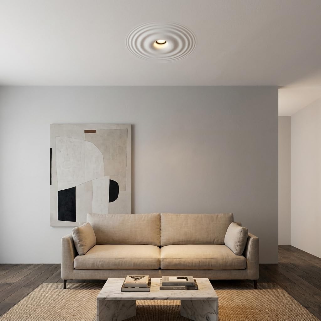 BARCELONA LED Downlight in gesso da incasso GU10 Ø130mm bianco senza cornice trimless 30x30cm plafone cartongesso design moderno classico lusso architetturale verniciabile