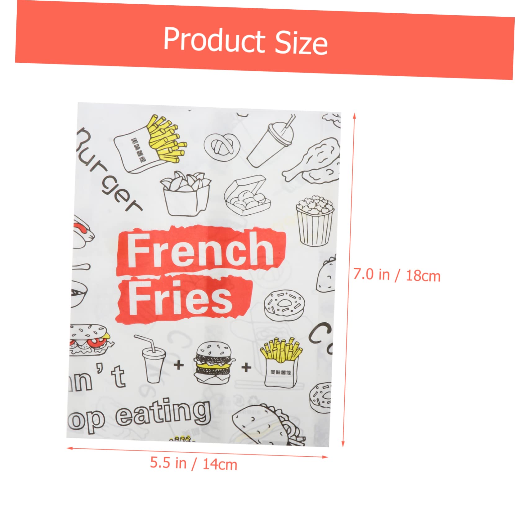 minkissy 300piezas Desechables Para Comida Bolsa Para Papas Fritas Resistente Al Aceite