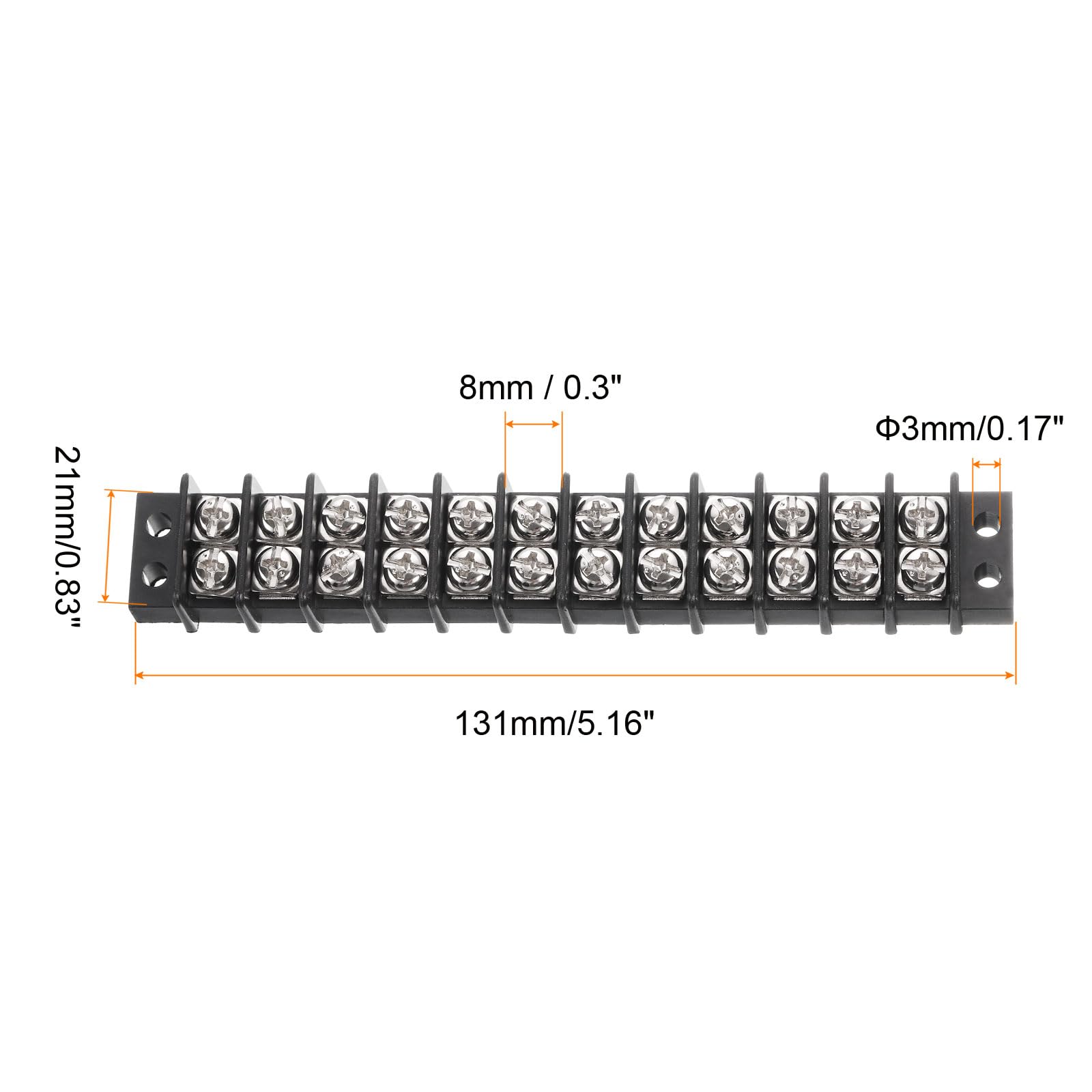 QUARKZMAN 2 sztuki bloku zacisków 200-450 V, 20-30 A, podwójne rzędy 12P DIN Strip zaciski śrubowe z 50 szt. Złącza termokurczliwe do kabli