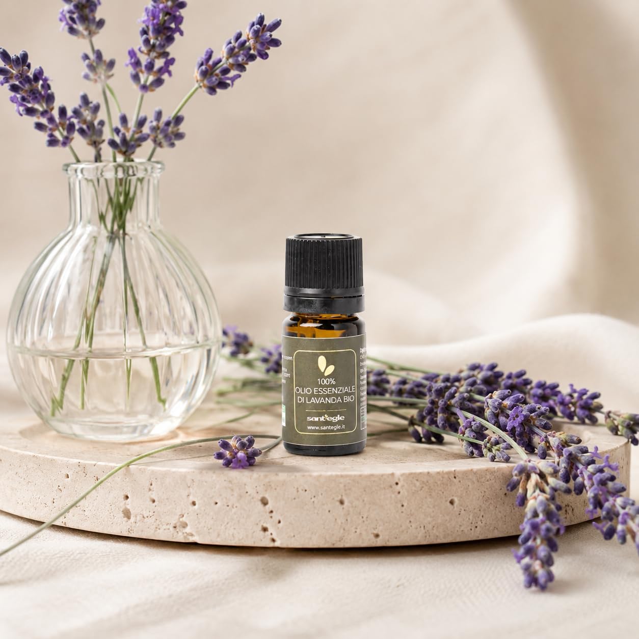 Sant'Egle Aceite esencial de lavanda ecológico, 100% puro, 3 x 5 ml, paquete ahorro (lote de 3)