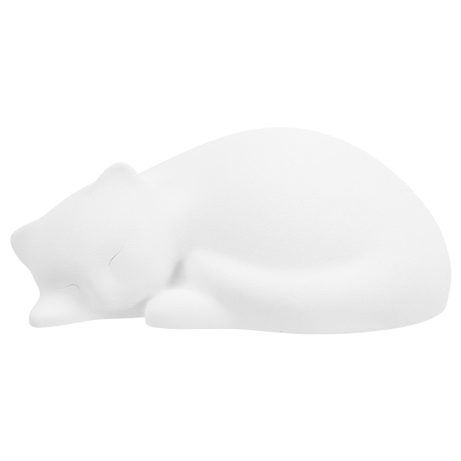 OFFIGAM White Resin Cat Ashes Urn with Embedded Lid, Sleeping Cat Memorial