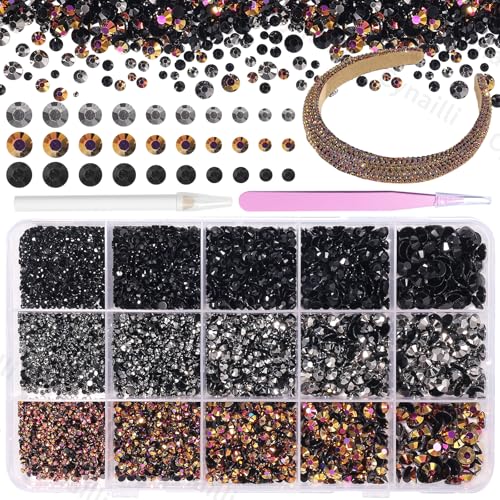 15000 Pcs Resin Rhinestones for Crafts, Brown Bedazzling Gems