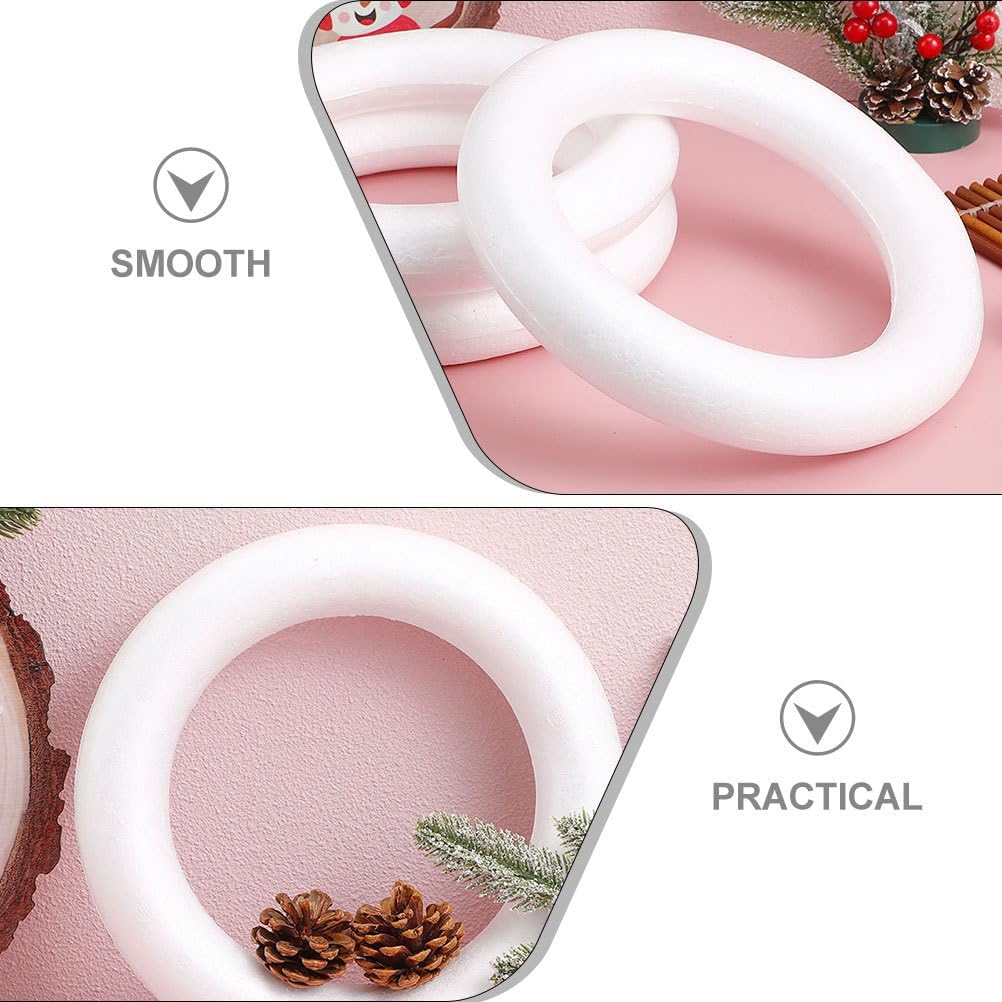 KALLORY 6Pcs Wreath Foam Form Foam Rings Circles Polystyrene Ring for Crafts Wedding Home Decoration 10 * 2.5cm