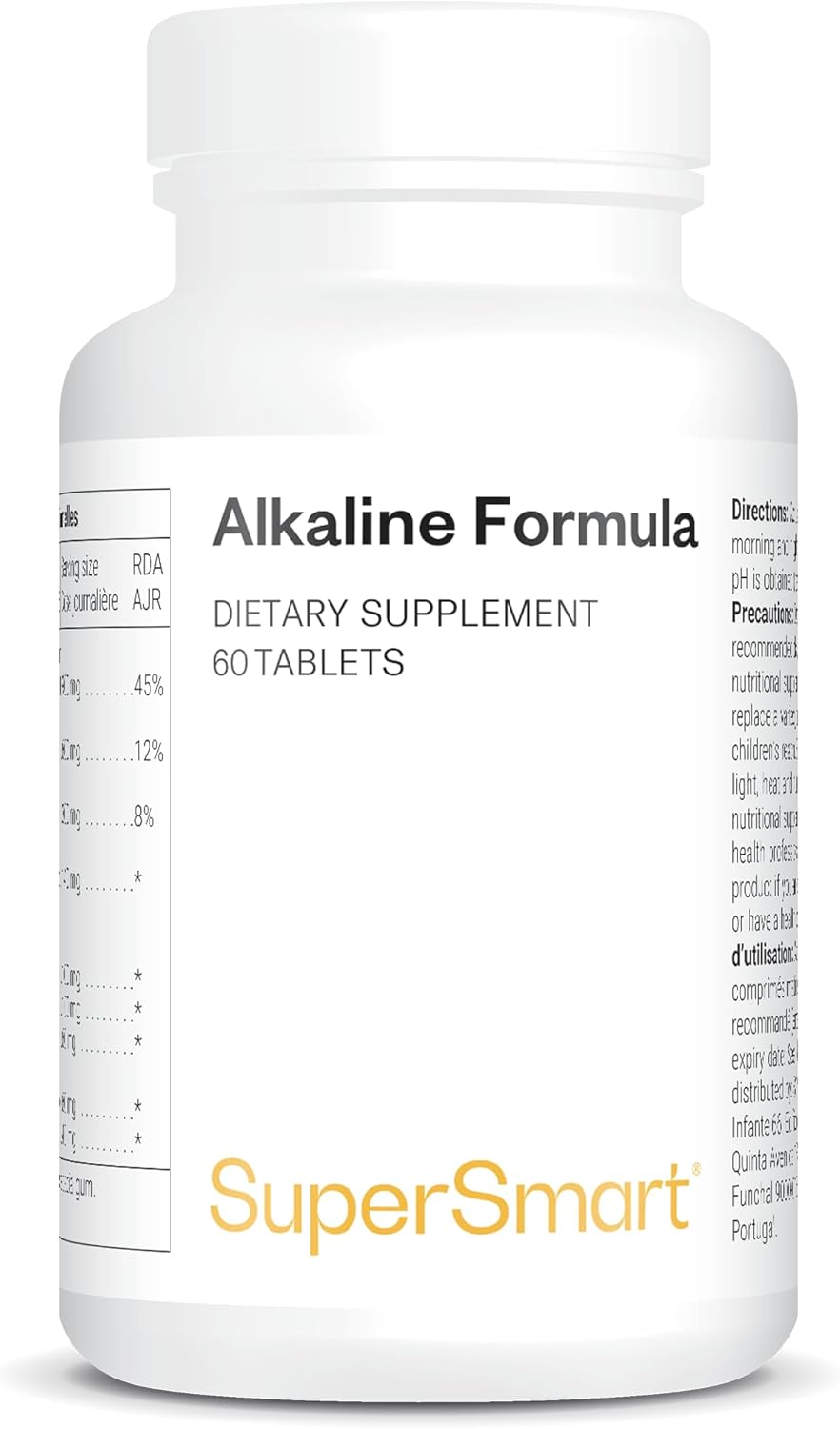 Alkaline Formula – Supports Acid-Base Balance – Rich in Calcium & Magnesium – Potassium Phosphate – Plant Extracts – Vegan – Gluten Free – SuperSmart