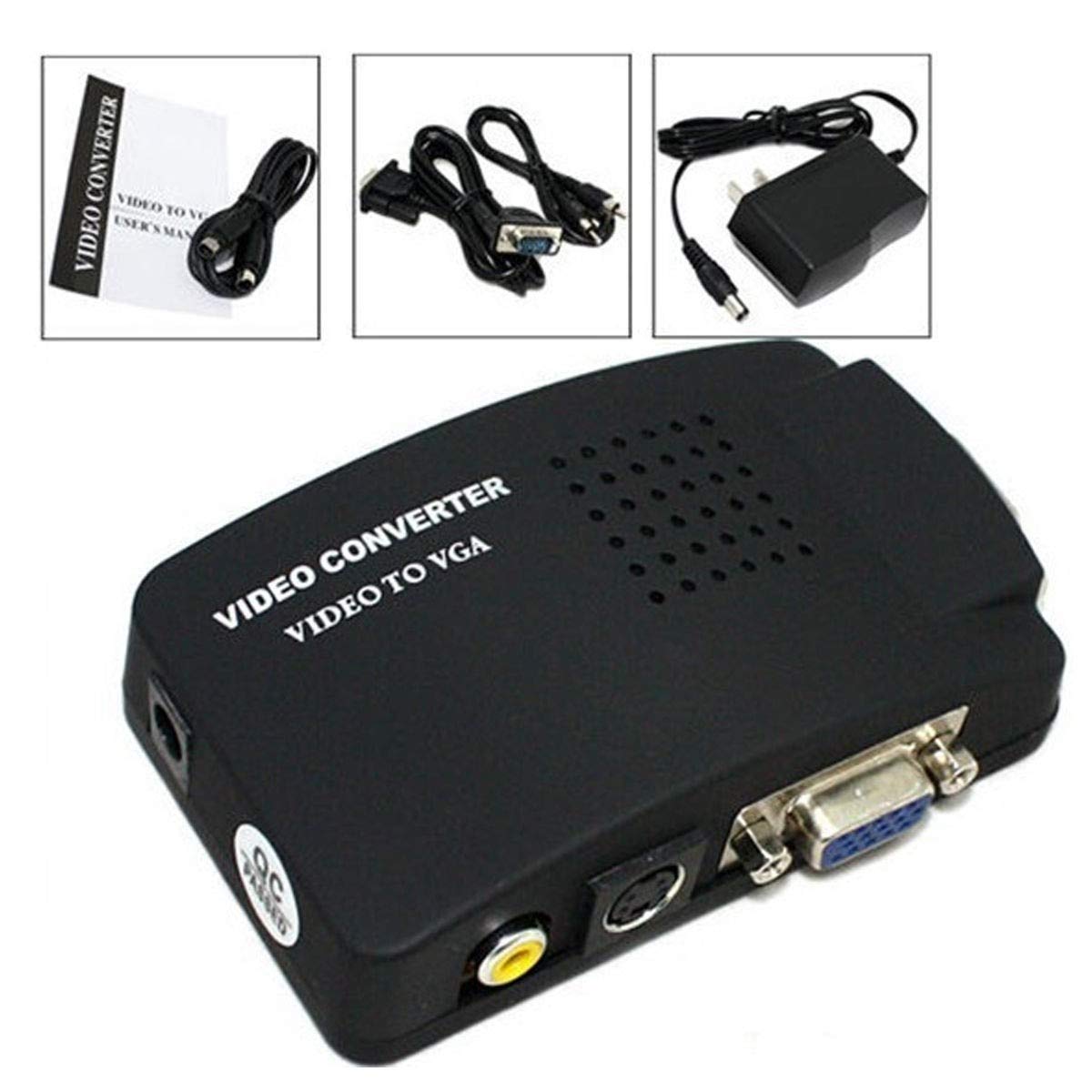 TEMPO DI SALDI Convertitore Adattatore Video Da AV, Rca, S-Video A VGA Per Pc E Proiettori