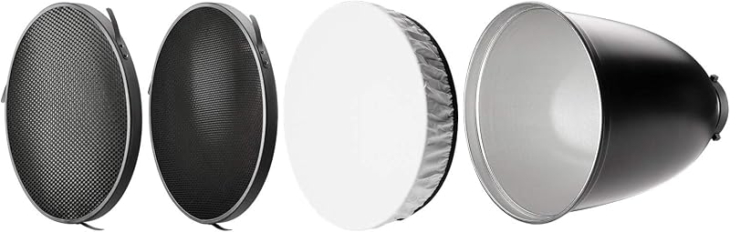 45-Degree Deep Focus Reflector with Honeycomb Grids & Diffusion (Compatible with FJ400, Godox, and Bowens Mount) | Diffusion (Compatible with FJ400, Bowens Mount), Honeycomb Grids
