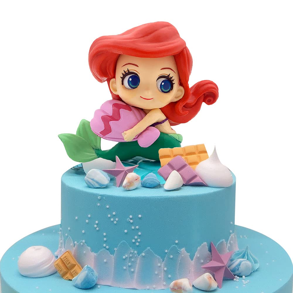 SIENON Mermaid Cake Topper Little Mermaid Doll with Seashells for Ariel Cake Decoration Mermaid Figurines for Under the Sea Mermaid Theme Princess Kids Birthday Baby Shower Party Supplies