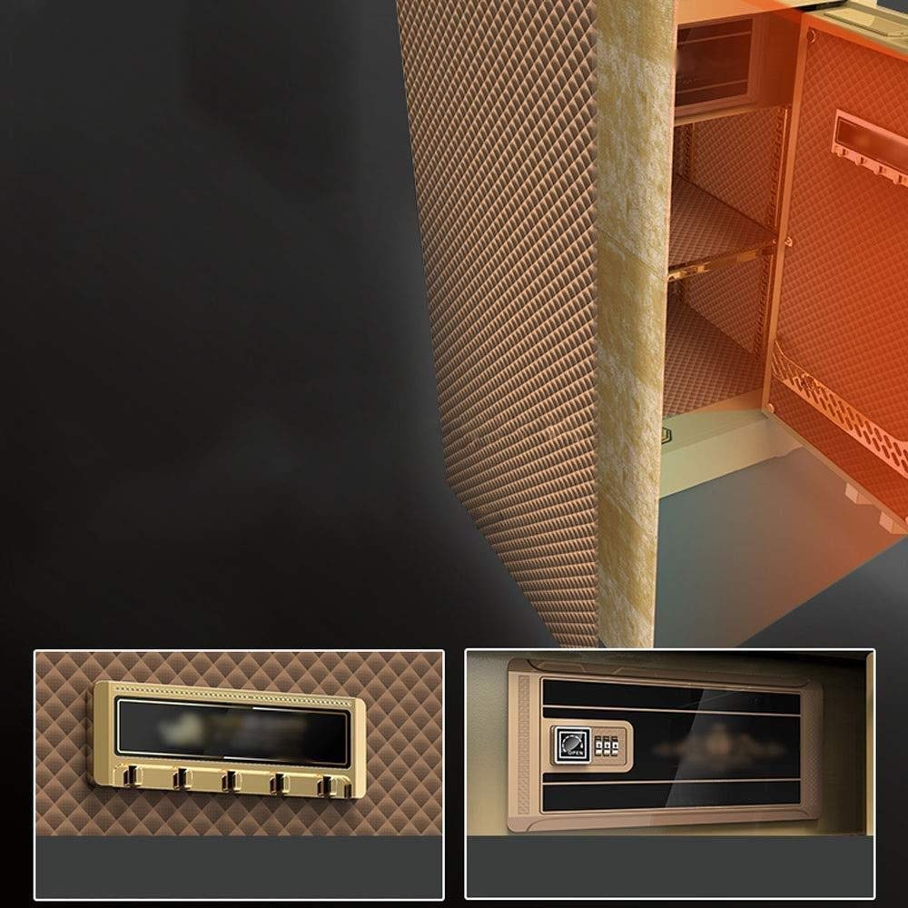Safes S for Safety Cabinet All Steel Small Password Fingerprint Double Lock with Alarm Multiple Anti-Theft S: Office/Home/Finance Safe,Black