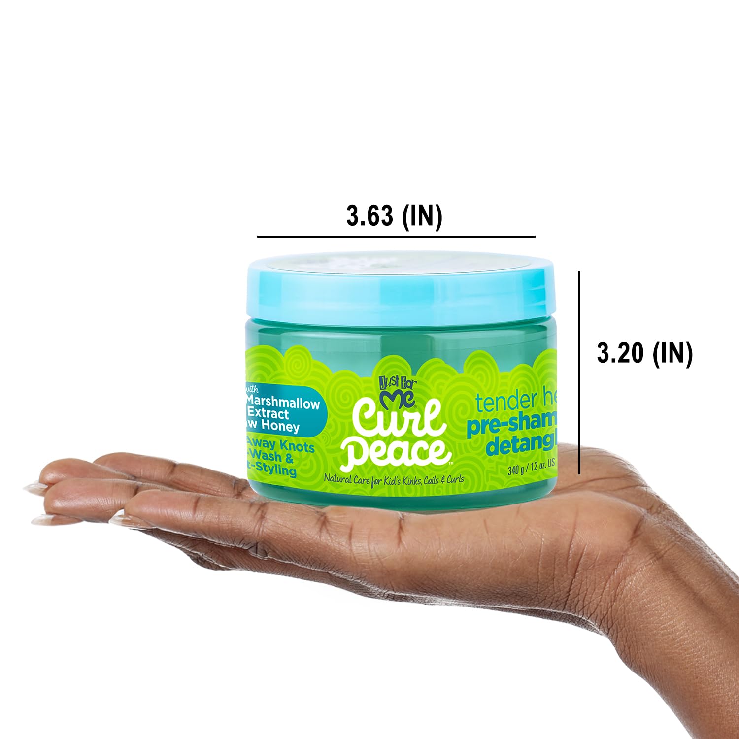 Just for Me Curl Peace Tender Head Detangling Treatment (3 Pack) - Rinses Away Knots, Pre-Wash, Post-Styling, Contains No Parabens, Sulfates, Mineral Oil, Petrolatum, or Animal Testing, 12 oz