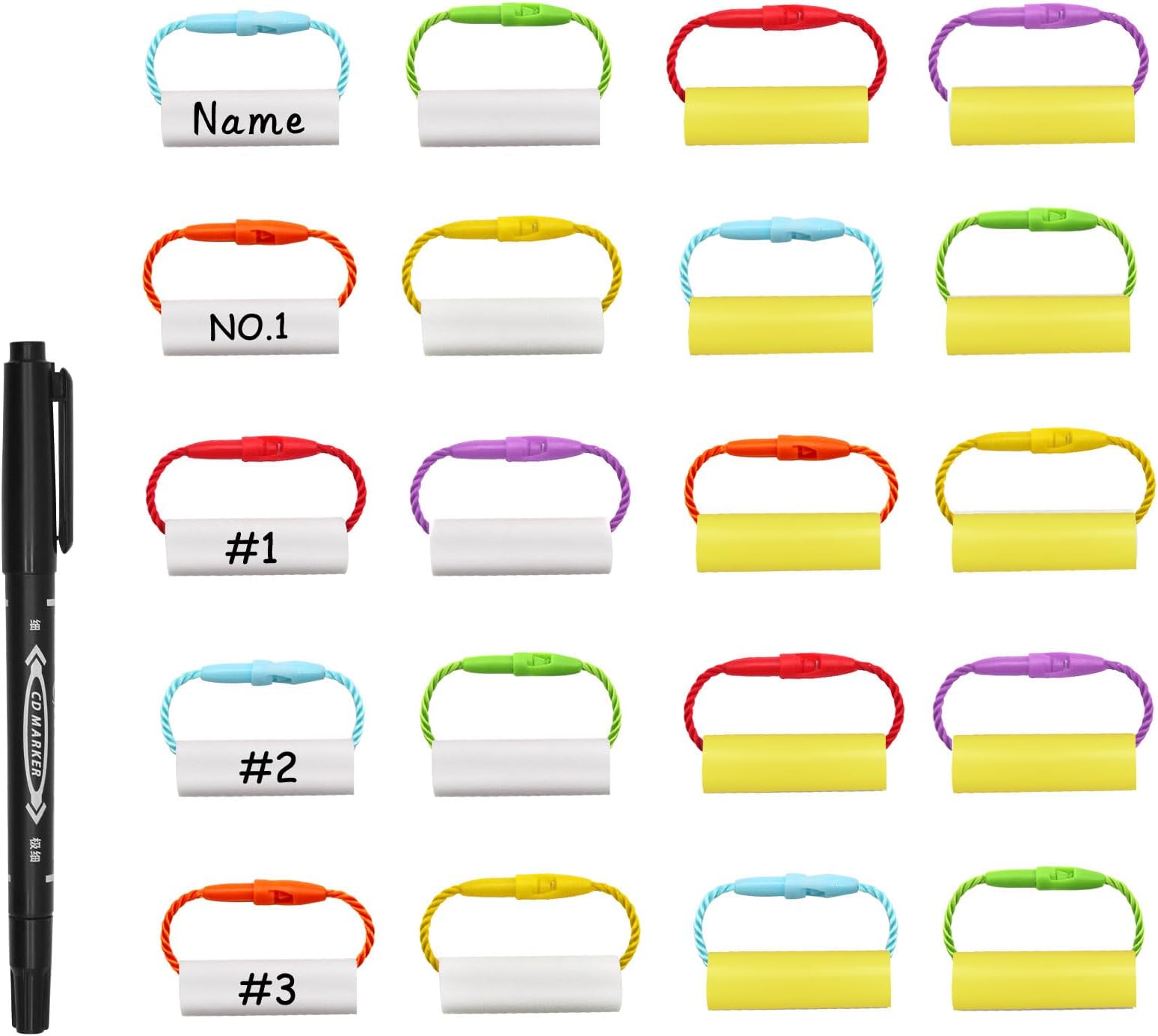 HVSWLY 100PCS Waterproof Shoe Name Tags,Water Bottles