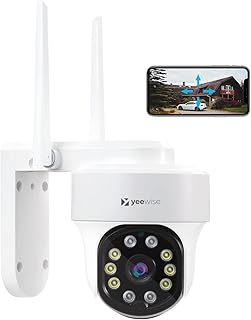2K Pan Tilt Outdoor WiFi Security Camera with Motion Spotlights and Auto Tracking, Color Night Vision, AC Powered Wireless IP Camera with 2-Way Audio and Siren Alarm, AI Motion Detection