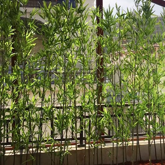 SQXLXDD 12 Pack Faux Bamboo Plants, Artificial Bamboo Tree with Plastic Leaves, Fake Plant Decor for...