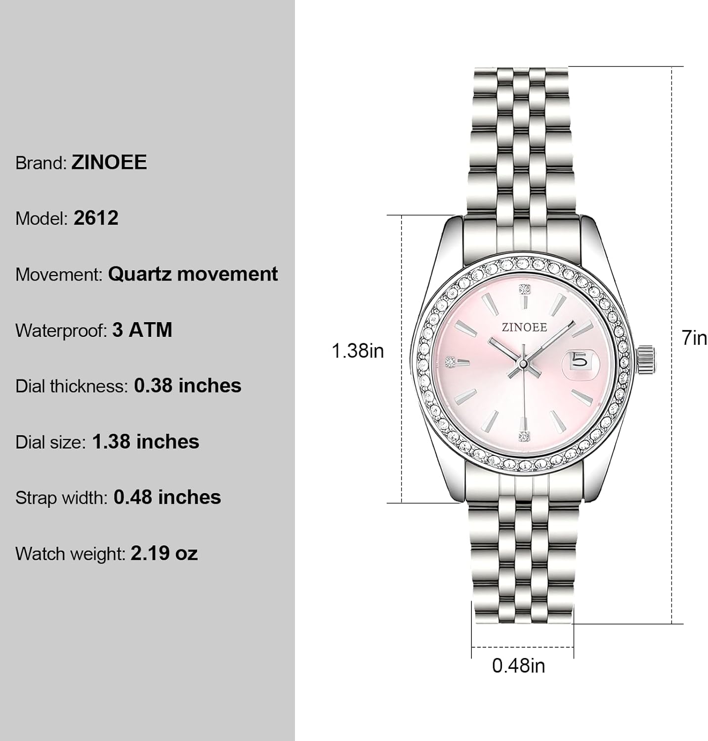 Watches for Women,2612 Quartz Watch with Date, Waterproof Elegant Ladies Wristwatch for Daily Work, Dress, Business & Gift Giving - Image 3