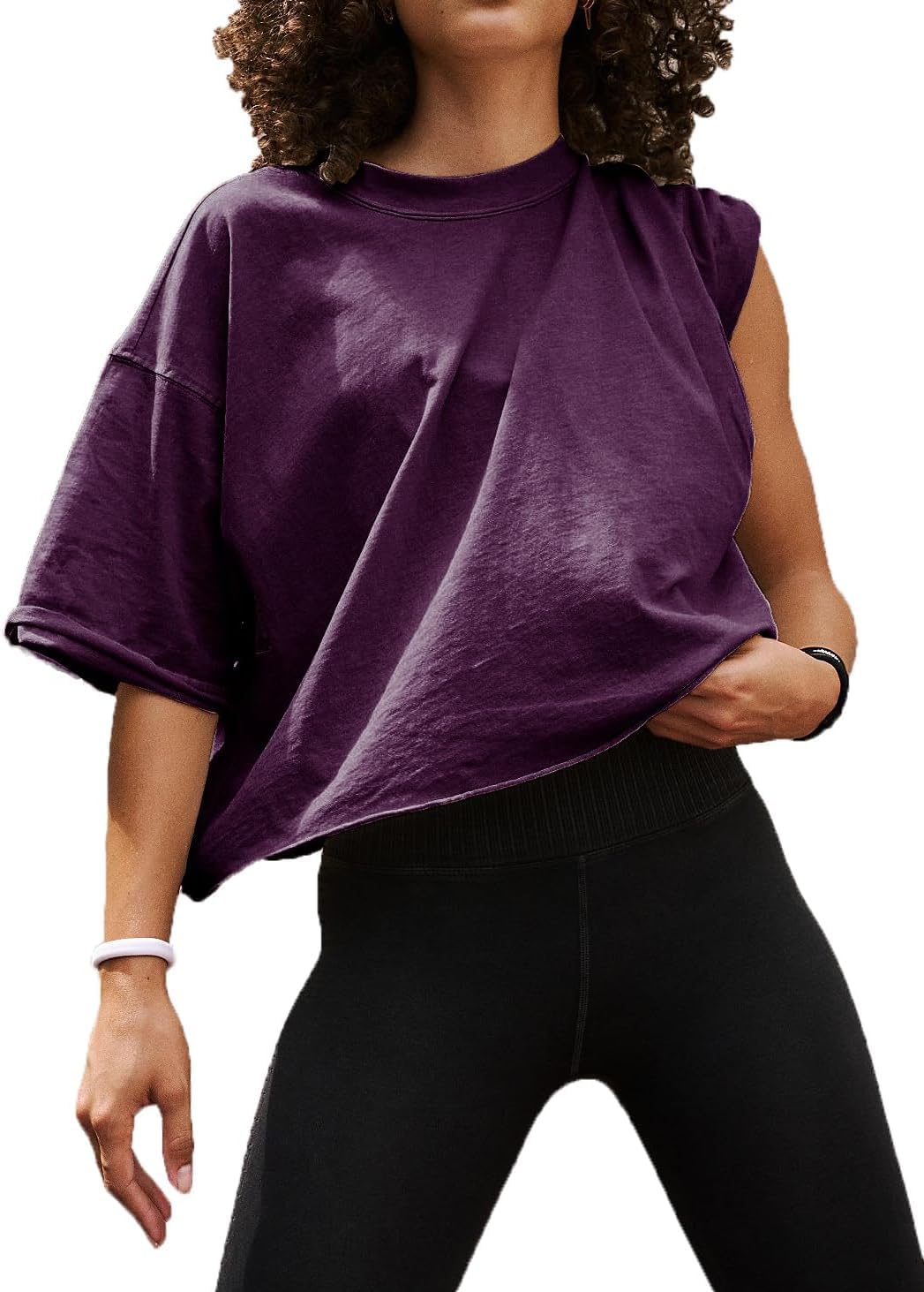 Women's Summer Short Sleeve Crop Tops Casual Basic Cotton Athletic Yoga Running T-Shirts