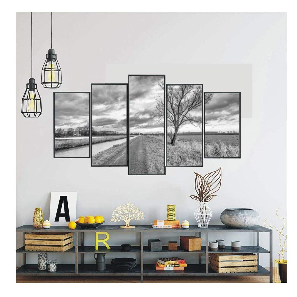 Polyptychon Alurahmen Schwarz 132 x 72 cm für Malen nach Zahlen | Fertig montiert, mit Rückwand, ideal für Malen nach Zahlen z.B. von Schipper, ohne Glas