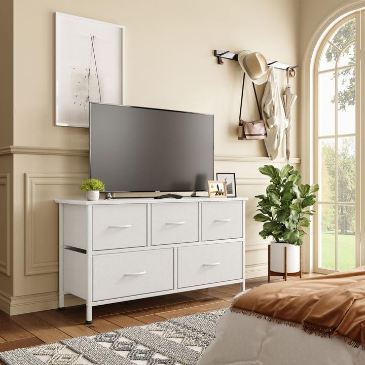 MUTUN 5 Drawers Dresser Storage, Double Dresser, TV Stand,Chest of ...