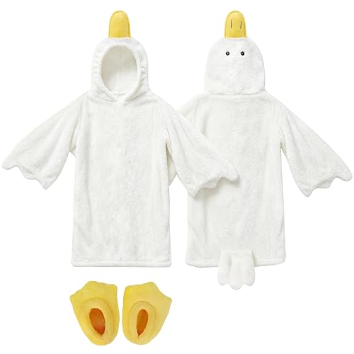 Goose Blanket Hoodie Onesie, Snuggly Duck Costume, Black/White