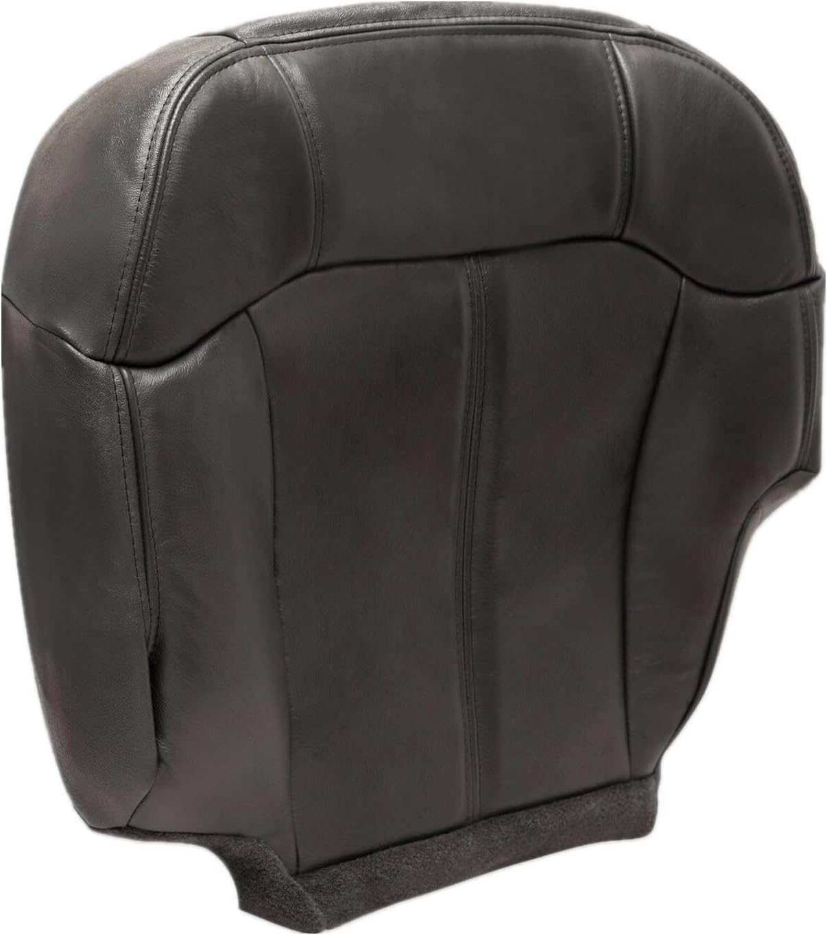 SecosAutoparts Driver & Passenger Side Bottom Leather Replacement Seat Cover Dark Gray Compatible with Chevy Silverado Tahoe Avalanche Suburban Compatible with GMC Sierra Yukon 1999 2000 2001 2002
