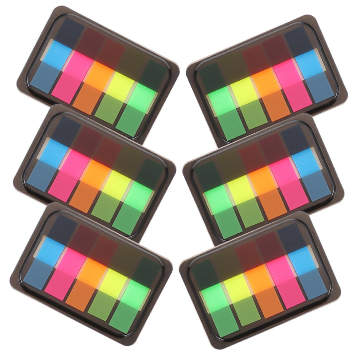 DOITOOL 5 Series Pestañas Adhesivas Fluorescentes Libros De Cajas De Notas Índices Estudio Y Oficina Marcadores De Páginas Reutilizables Y Prácticos Organización 6 Cajas*5