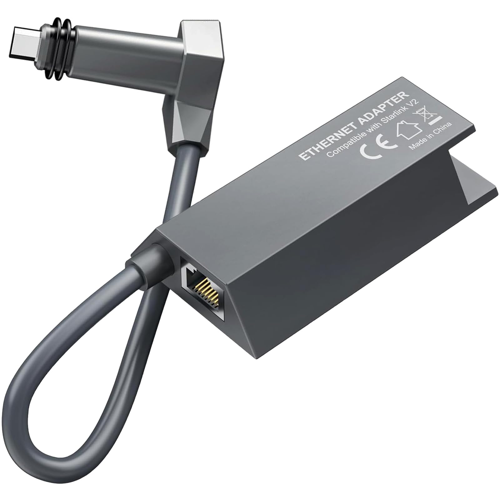 Starlink Ethernet Adapter for Starlink Gen 2 Standard Actuated, Starlink Ethernet Adapter Gen 2, Up to 1 Gbps, Gigabit RJ45 Interface Wired Extenders