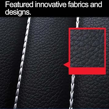 OkiiO Custom Leather Car Seat Covers Full Set for Mitsubishi ASX 2015-2020,Automotive Seat Protector Front and Rear Back Seat Covers Comfort interior Accessories,A/BLACK