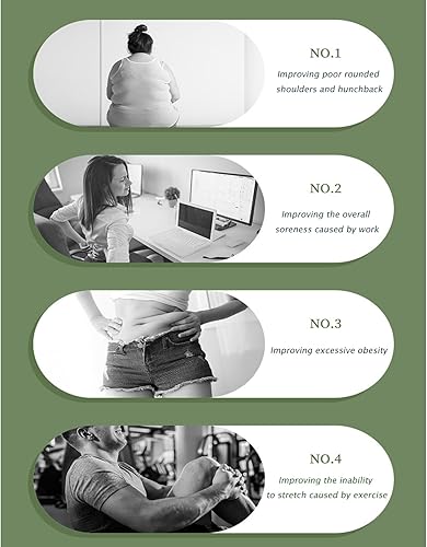 Miniatura 4 de FitFrenzy Cuerda de rodillo masajeador de espalda, correa de masaje manual para espalda, cuello, hombros, piernas, alivio del dolor de cintura