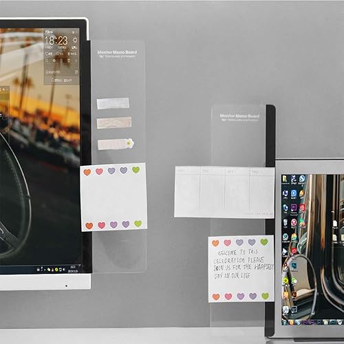 Miniatura 6 de Tablero de notas para monitor, computadora, soporte para notas adhesivas para monitor, tablero de mensajes transparente acrílico para oficina, 1