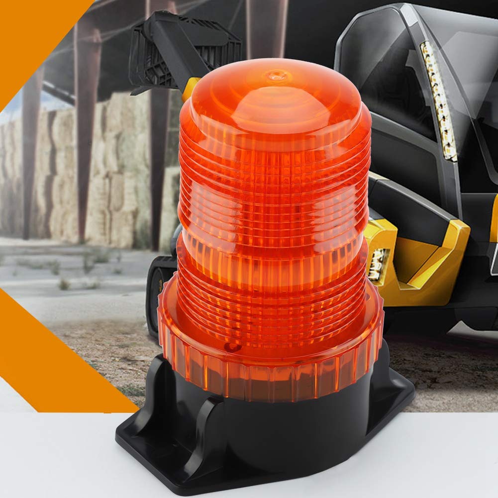 Luce Lampeggiante LED, Akozon 10-110 V Spia di Sicurezza per Carrelli Elevatori di Emergenza Impermeabile Luci Emergenza Auto Ambra Alta Luminosità Lampeggianti a LED Strobo a Lampadina Rotante