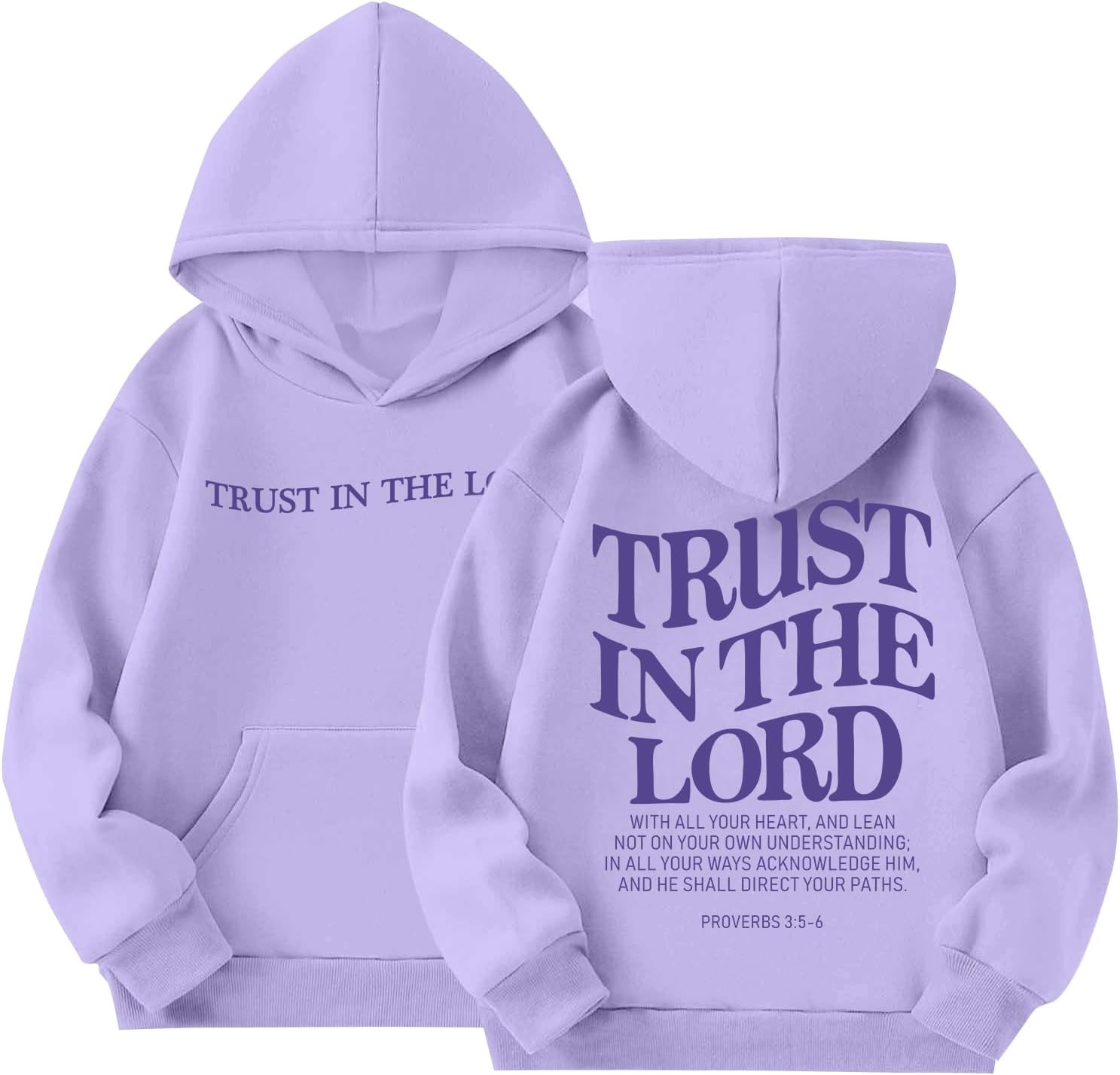 Kelxjia Trust In The Lord Graphic Hoodie For Girls Christian Jesus Hoodie Kids Faith Hooded Sweatshirt Preppy Pullover Tops