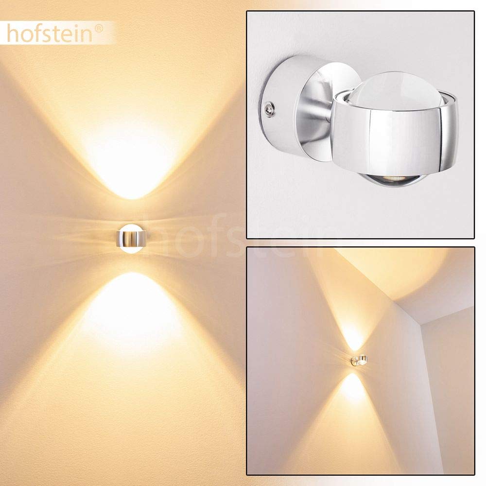 HOFSTEIN LED Außenwandleuchte Florenz, moderne Wandlampe aus Metall/Glas in Anthrazit, Wandleuchte mit Up&Down Lichteffekt, Außenleuchte für Eingangsbereich, 2 x 3 Watt, 480 Lumen, 3000 Kelvin, IP44