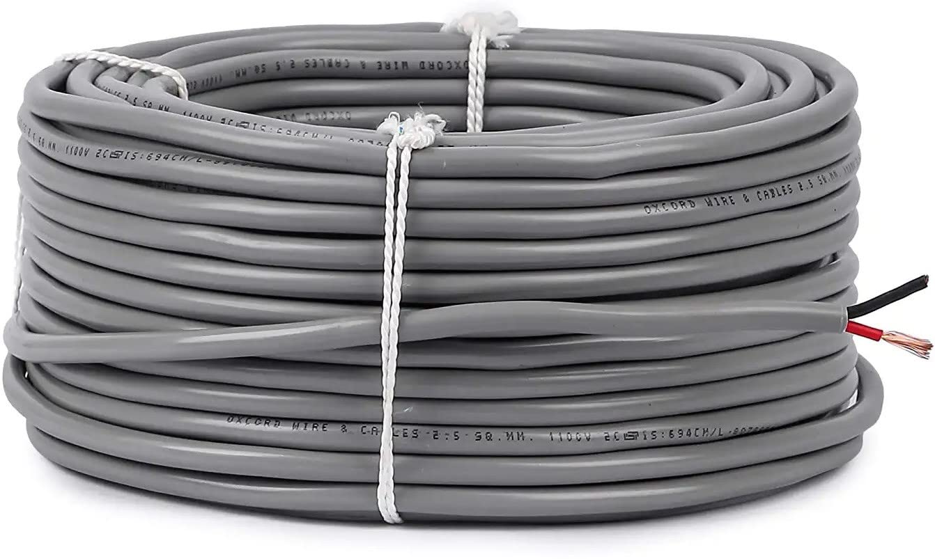 Smuf 2 core round copper 2.5mm cables for domestic and industrial (30 Meter) 2.5 sq/mm Grey, White 30 m Wire (B0BDGDWK5D) Amazon Price History, Amazon Price Tracker