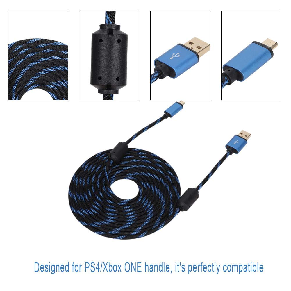 Charging Cable for Xbox ONE Controller, Heavy Duty 3m USB Charging Cable Fast Charging Accessory, Made of ABS, for PS4/Xbox ONE Handle