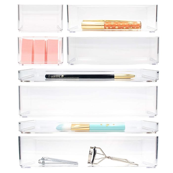 Buy STYLIO Stackable Clear Acrylic Drawer Organizers. Bathroom