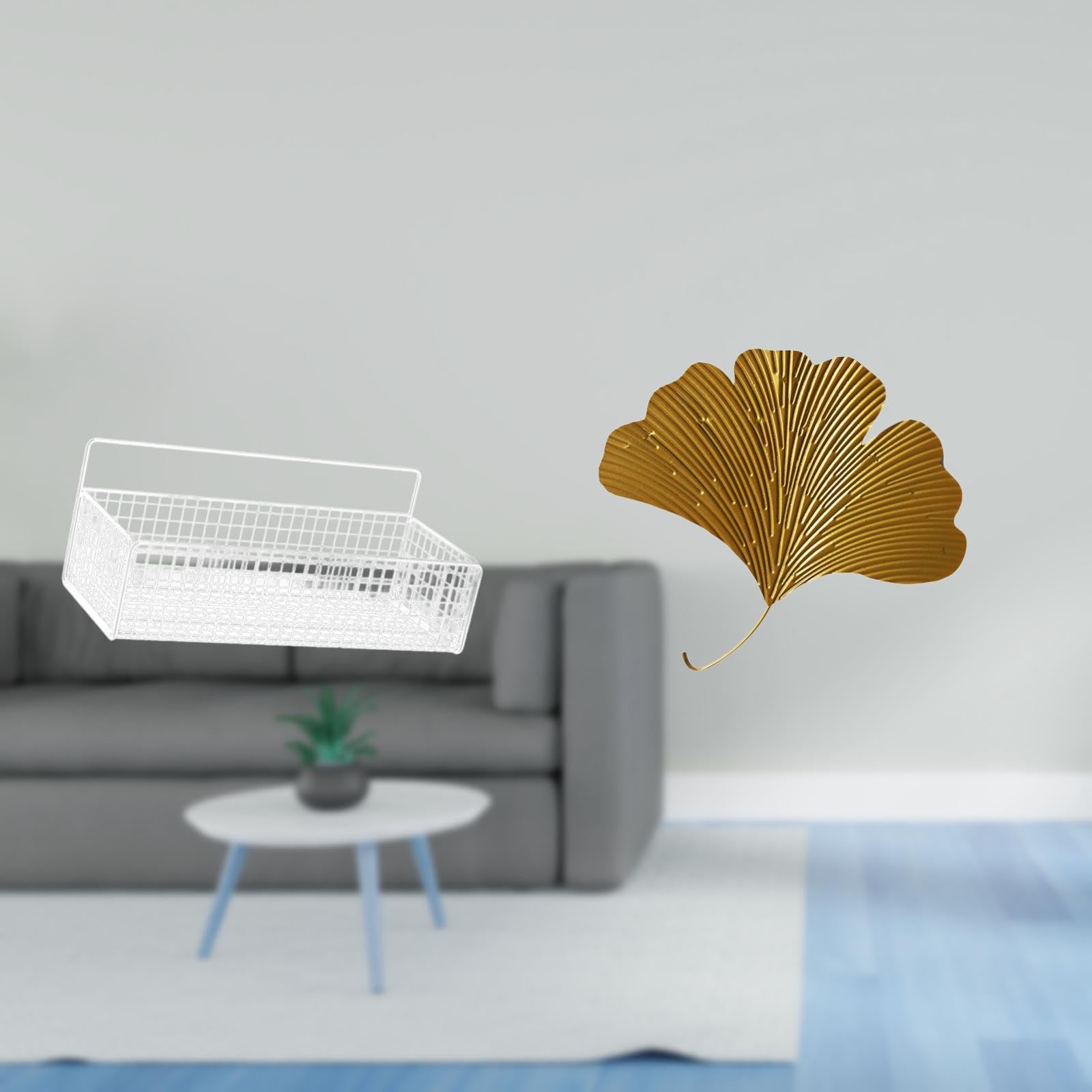 Wrought Iron Ginkgo Leaves Wall Decor Sculpture for Living Room Office Hotel Dining Room Restaurant Farmhouse Abstract Wall Mounted Art-image-29