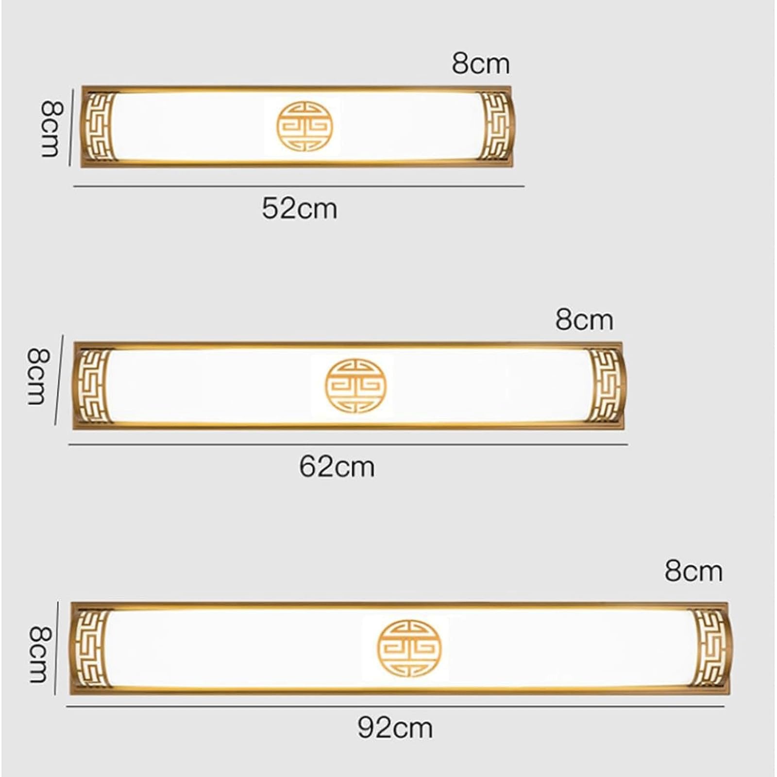 Aplique de Pared, Luces de tocador, Barra de luz de tocador de baño de acrílico, 3000k, Accesorios de iluminación de baño LED sobre Espejo, fácil de Instalar(Noir,62cm)
