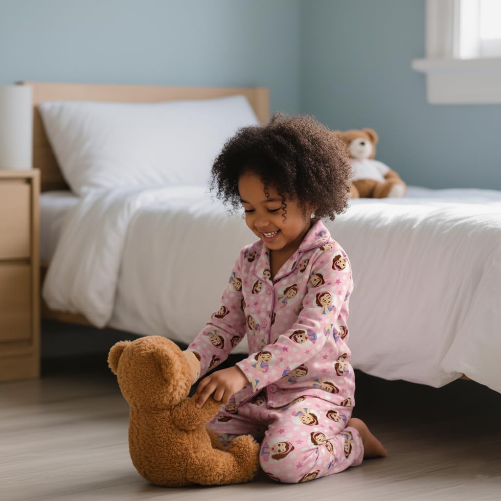 Ms. Rachel Girls Pajama Set - 2 Piece Cozy Girls Pjs Button Down Long Sleeve & Pants For Toddlers 12M - 4T - Official Product - Image 3