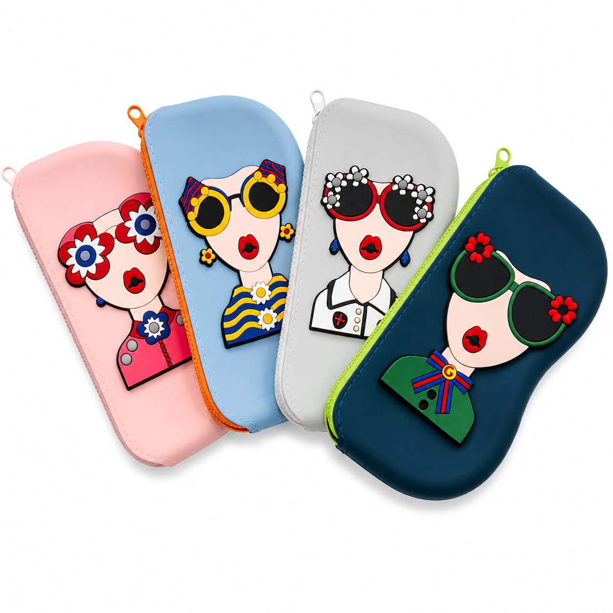 Cute Silicone Eyeglass Case for Women |Sunglasses Case with Cartoon Girl Design | Protective Spectacle Cover | Portable Glasses Storage Pouch | Travel Eyewear Case (Any Color Will Come)-image-27