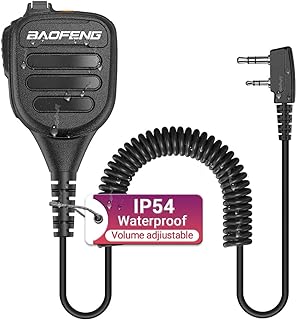 BAOFENG Microphone Handheld Heavy Speaker BF-850 Ham Radio Mic IP54 Waterproof Volume Adjustable Speaker Mic for UV-5R BF-F8HP PRO AR-5RM UV-21R UV-32for Kenwood Retevis Walkie Talkies 1Pack