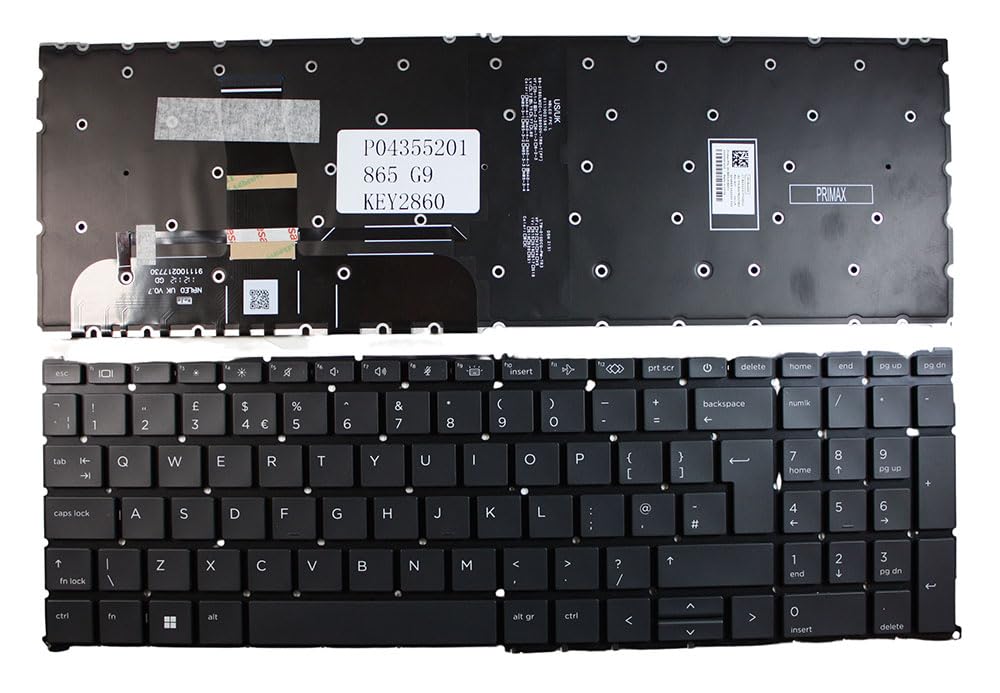 Clavier portable HP 6037B0231803 rétro-éclairé noir UK Power4Laptops - 2
